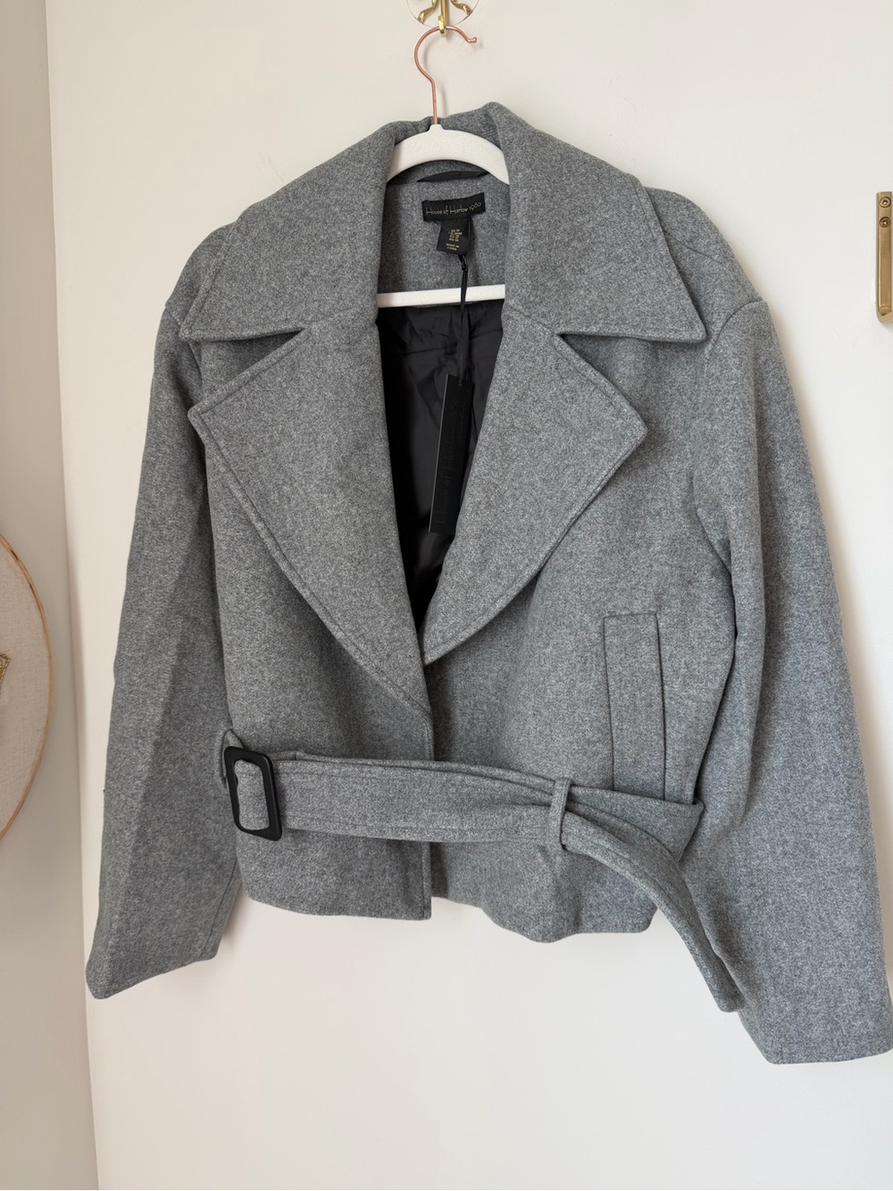 House of Harlow 1960 Gray Belted jacket